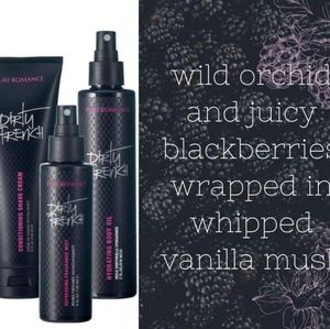 Conditioning shave cream , body oil, body dew